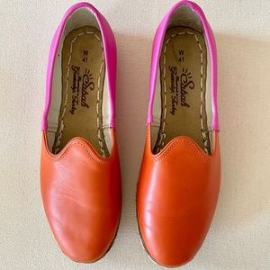 NEW Sabah hot pink and orange leather shoes